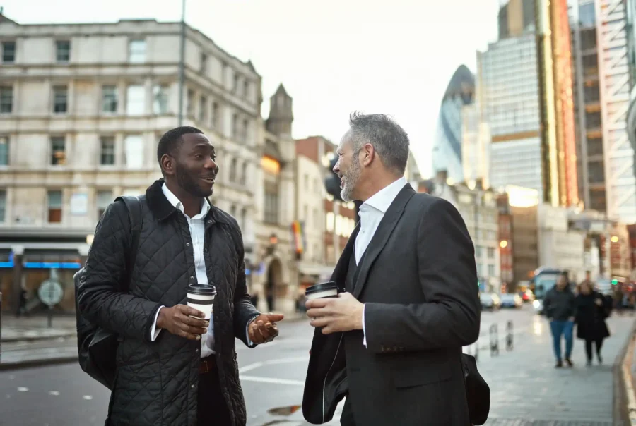 Businessmen Taking a Break and Talking